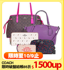 COACH 
限時破盤結帳85折