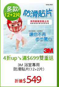 3M 浴室專用
防滑貼片(12+2片)
