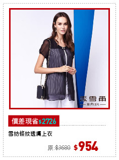 雪紡條紋透膚上衣