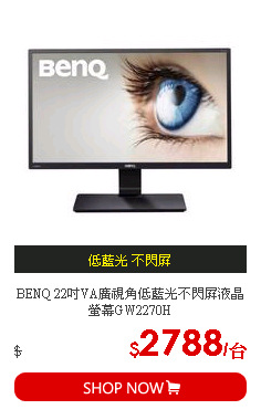 BENQ 22吋VA廣視角低藍光不閃屏液晶螢幕GW2270H