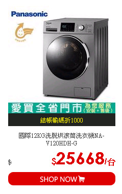 國際12KG洗脫烘滾筒洗衣機NA-V120HDH-G