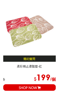 柔彩棉止滑踏墊-紅