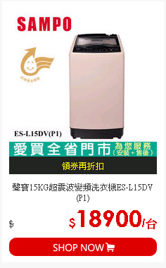 聲寶15KG超震波變頻洗衣機ES-L15DV(P1)