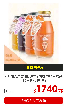 VDS活力東勢 活力舞彩胡蘿蔔綜合蔬果汁(任選) 24瓶/箱