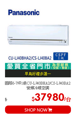 國際6-7坪1級CU-LJ40BHA2/CS-LJ40BA2 變頻冷暖空調