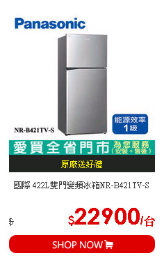 國際 422L雙門變頻冰箱NR-B421TV-S