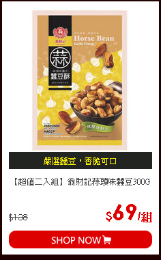 【超值二入組】翁財記蒜頭味蠶豆300G