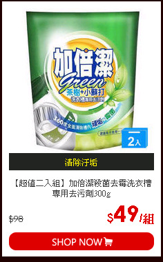 【超值二入組】加倍潔殺菌去霉洗衣槽專用去污劑300g