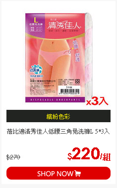 蓓比適清秀佳人低腰三角免洗褲L 5*3入