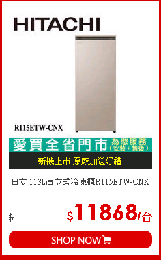 日立 113L直立式冷凍櫃R115ETW-CNX
