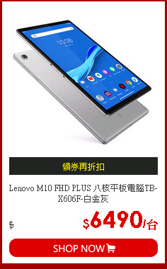 Lenovo M10 FHD PLUS 八核平板電腦TB-X606F-白金灰