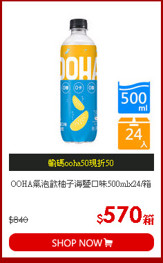 OOHA氣泡飲柚子海鹽口味500mlx24/箱