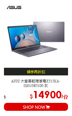 ASUS 大螢幕輕薄筆電X515KA-0201GN5100-灰