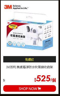 3M百利 無痕極淨防水吹風機收納架