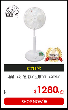 雄獅 14吋 遙控DC立扇BH-14202DC