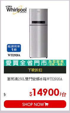 惠而浦250L雙門變頻冰箱WTI2920A