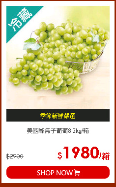 美國綠無子葡萄8.2kg/箱
