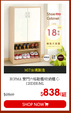 HOPMA 雙門六格鞋櫃/收納櫃 C-120DBR/ML