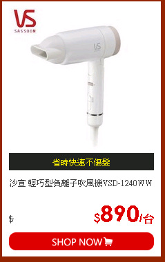 沙宣 輕巧型負離子吹風機VSD-1240WW