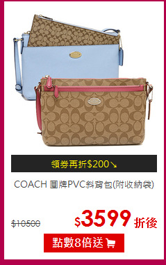 COACH
圓牌PVC斜背包(附收納袋)